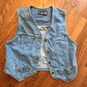 Vintage Liz Claiborne Liz Wear denim button vest